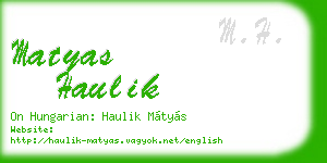 matyas haulik business card