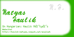 matyas haulik business card